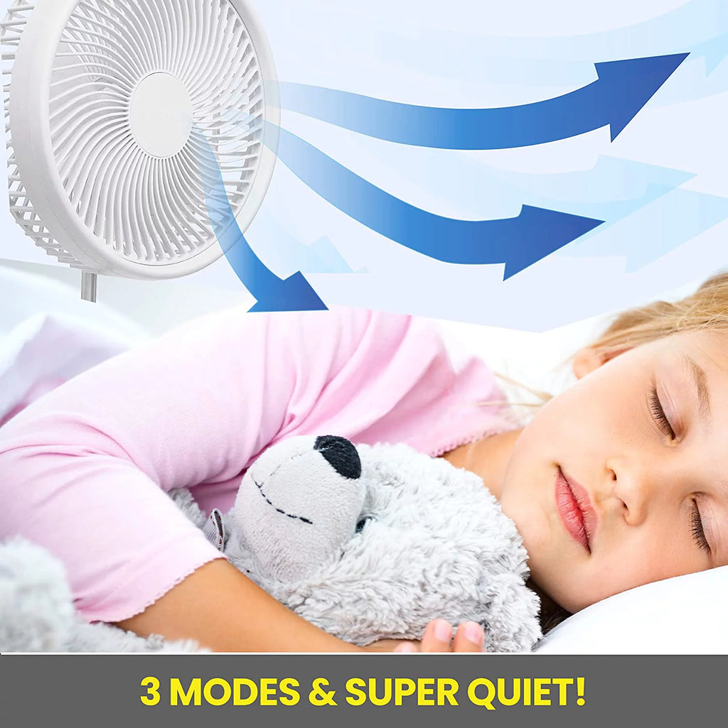 Adjustable Height 40 in. Foldable Portable Rechargeable Floor and Table Fan N182