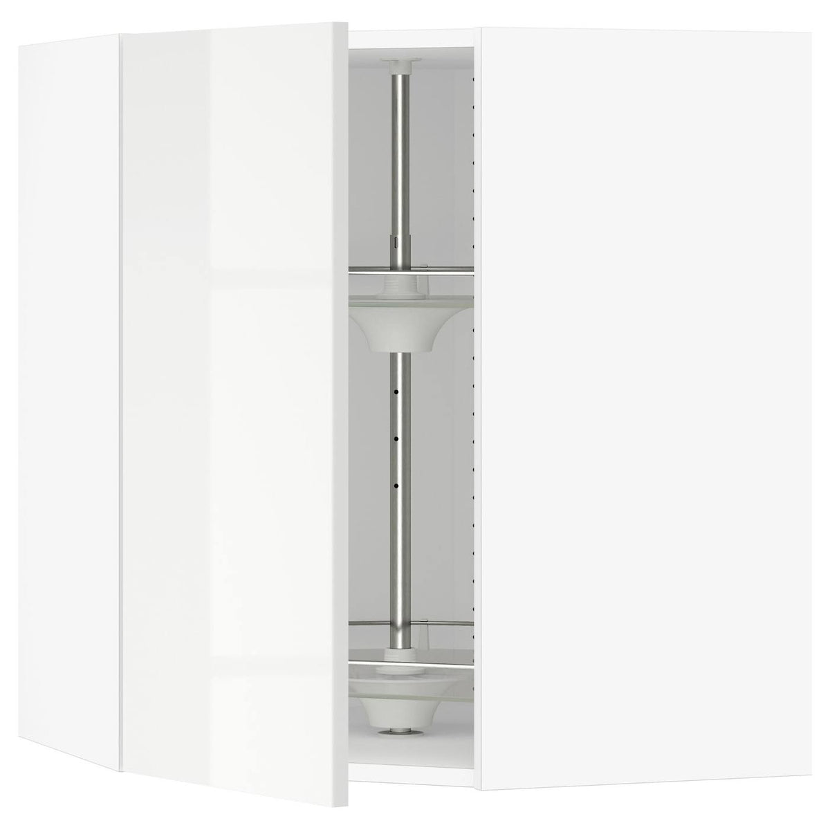 White Corner Wall Cabinet with Carousel, 26x15x30 F80254