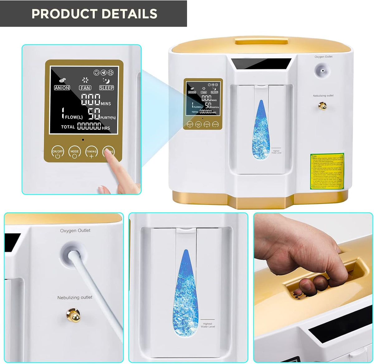 Low Noise Portable 7L Adjustable Continuous Flow Smart Home Appliance S34840