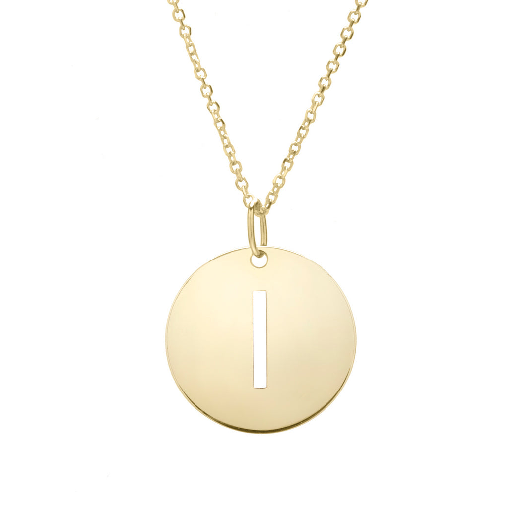 14k Yellow Gold Polished Letter i Necklace With Lobster Clasp 18 Inch V11626