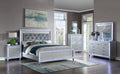 4pc King Size Upholstered Bed Dresser Mirror Nightstand Set A471994
