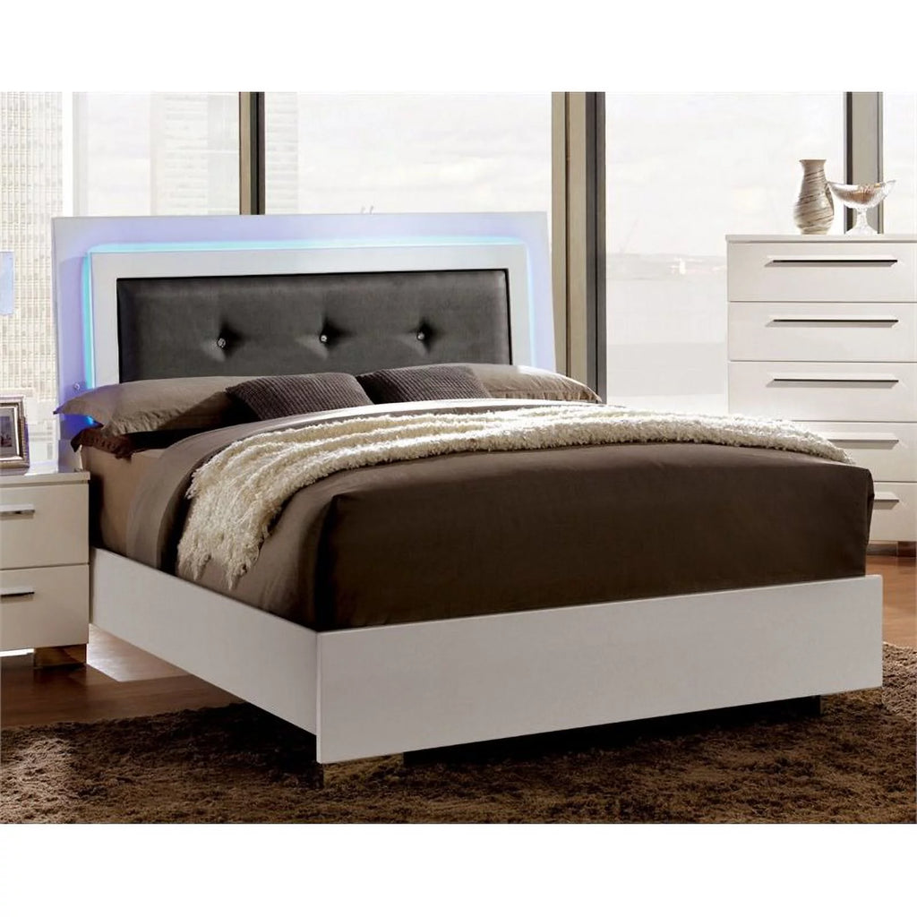 Glossy White Wood Bedroom Set King J28994