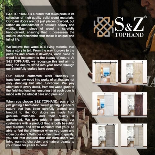 Unfinished Knotty Barn Door with Sliding Door Hardware Kit P706