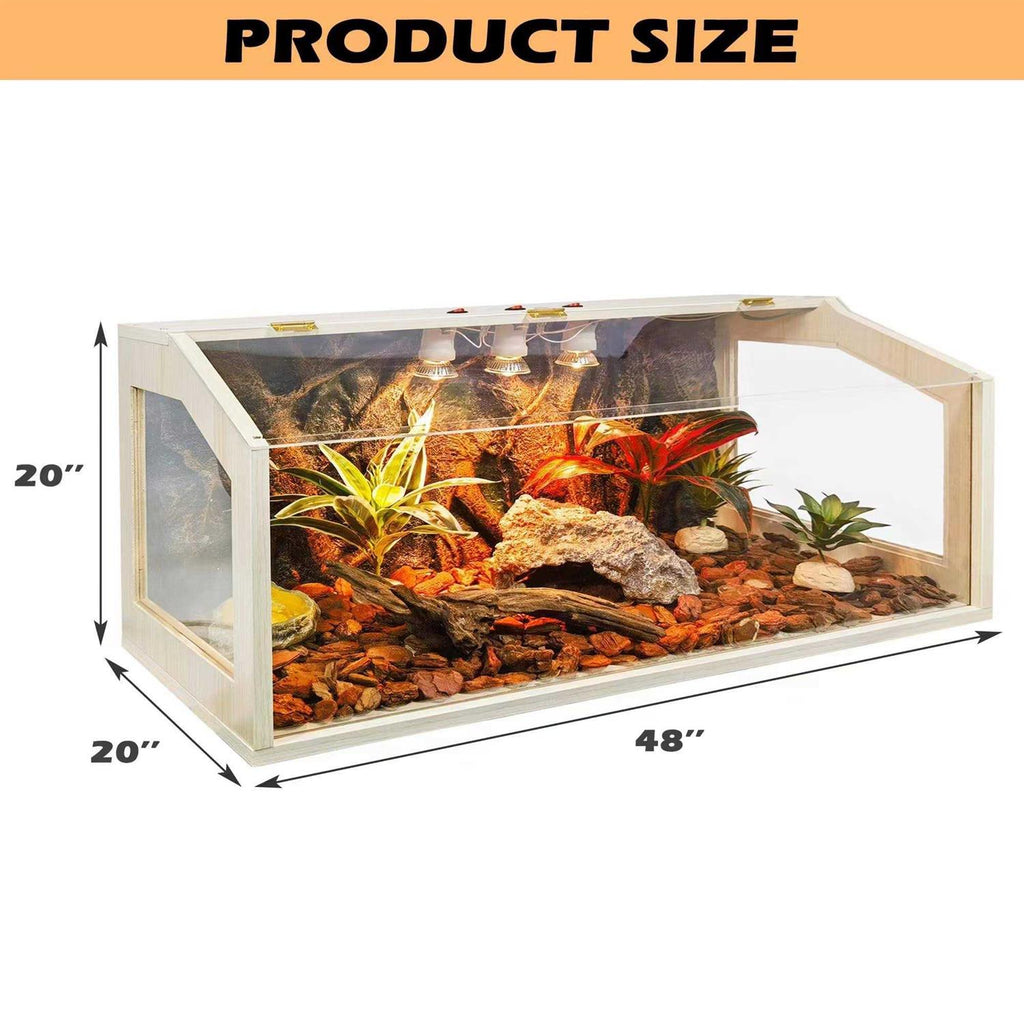 68 Gallon Reptile Terrarium Tank with Roof Door D69992