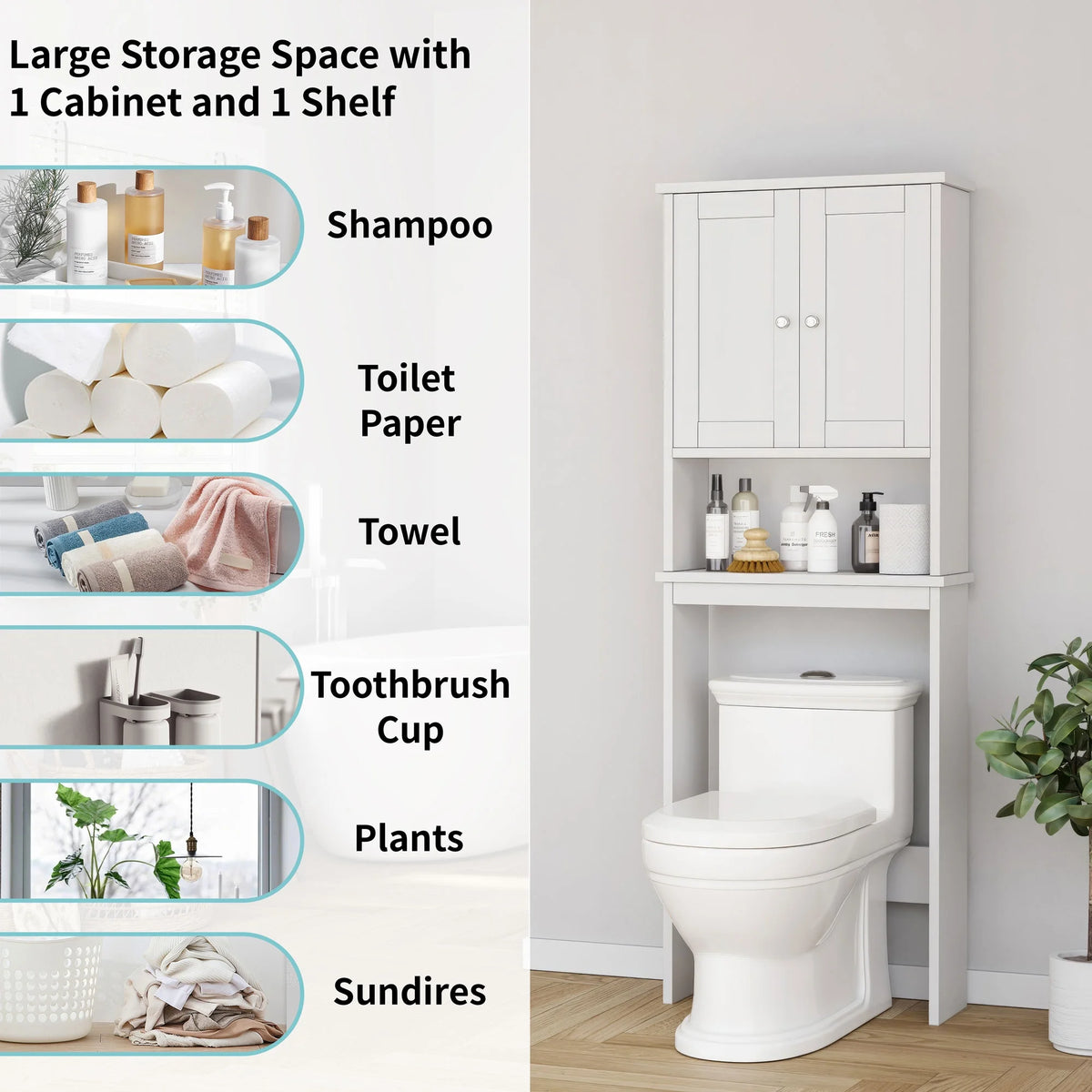 Over The Toilet Storage Cabinet White Y418912