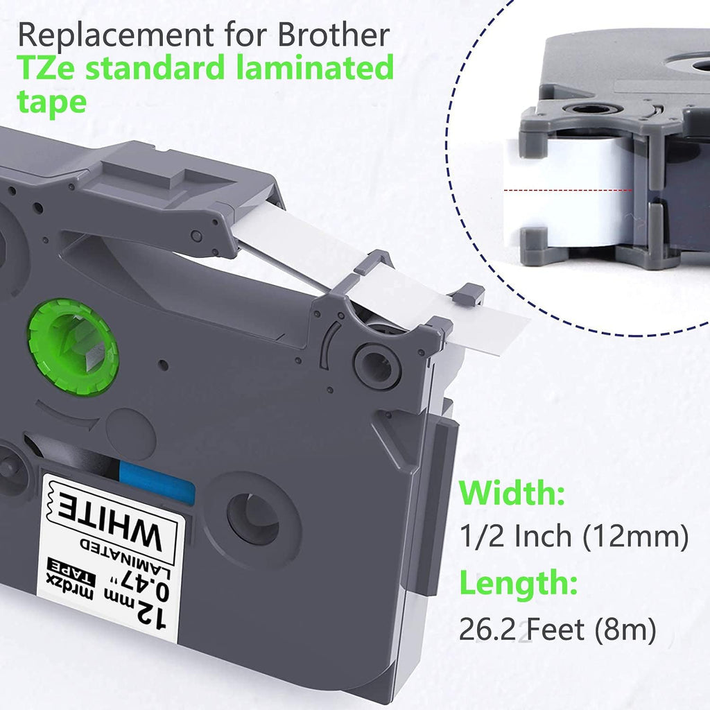 Compatible Label Tape Replacement for Brother TZe-231, 0.47" x 26.2', Black on White, 20 Pack S319501