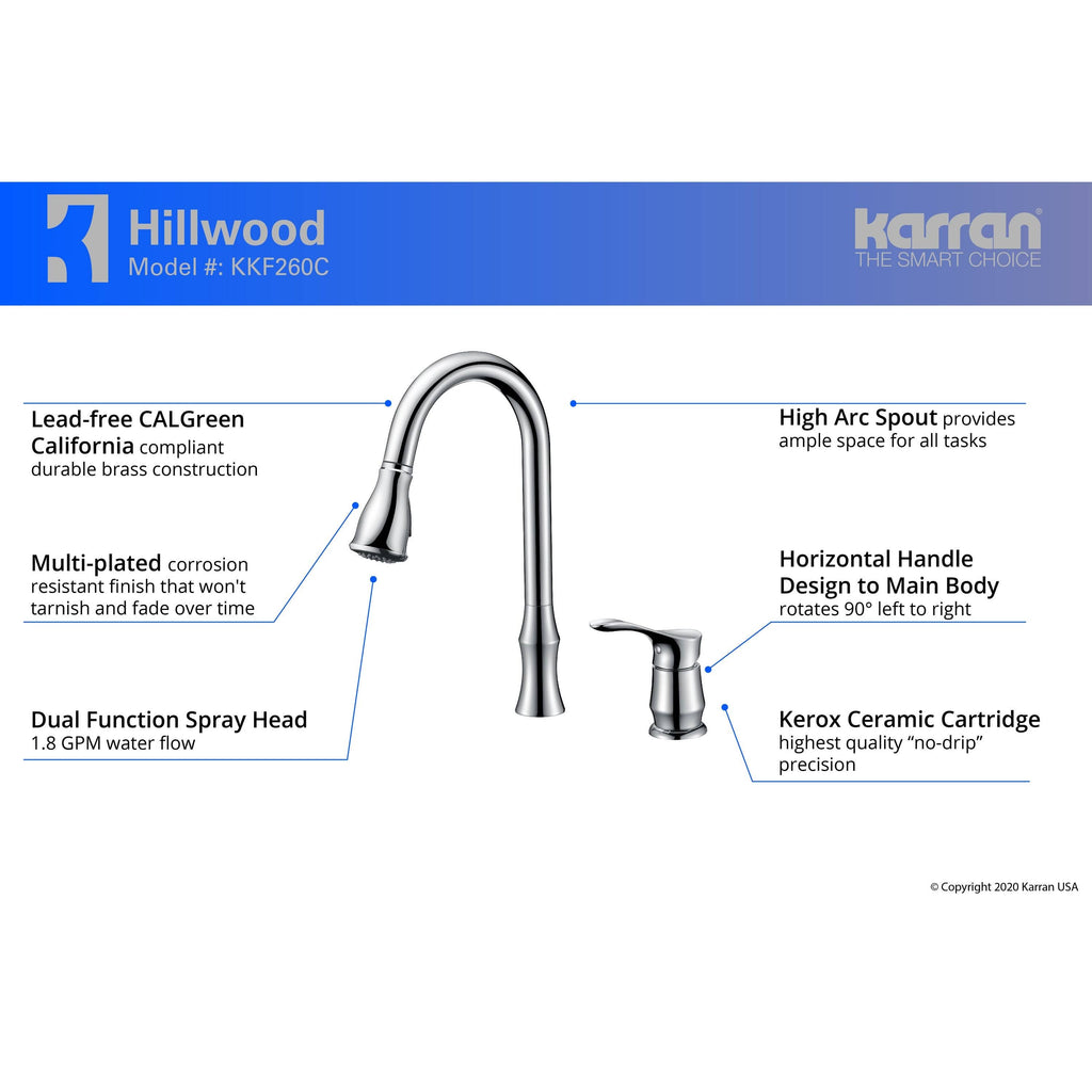 Chrome Single-Handle Pull-Down Sprayer Kitchen Faucet D844