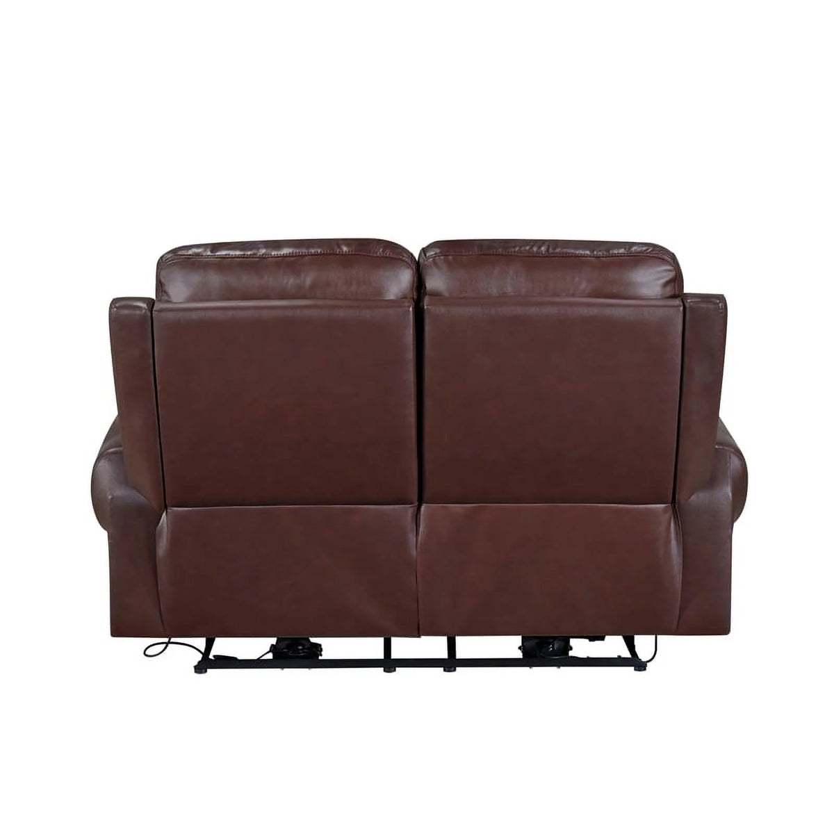 Brown Leather Match Power Double Reclining Love Seat T233897