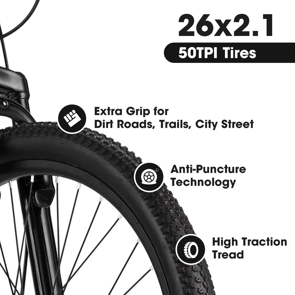 26 inch White Disc Brakes Mountain Bike X836763