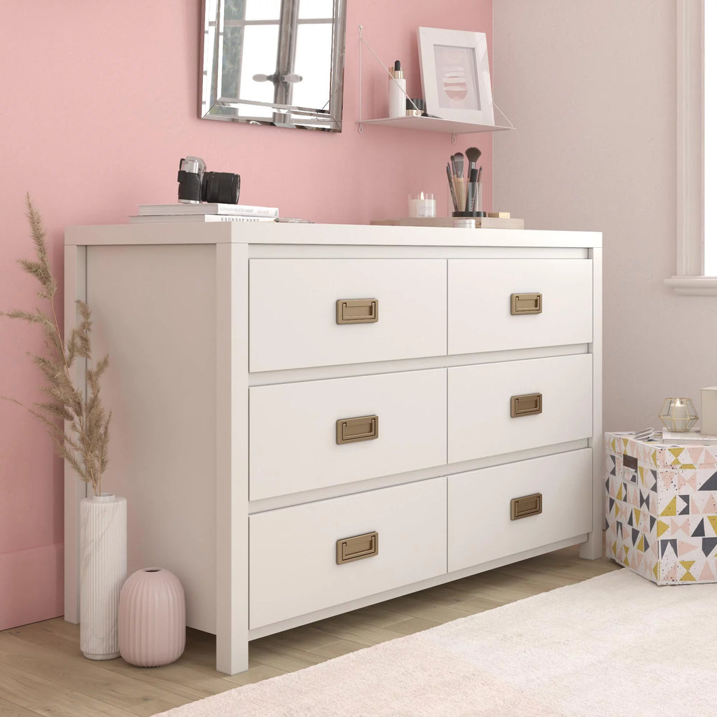 White 6 Drawer Kids' Dresser I698532