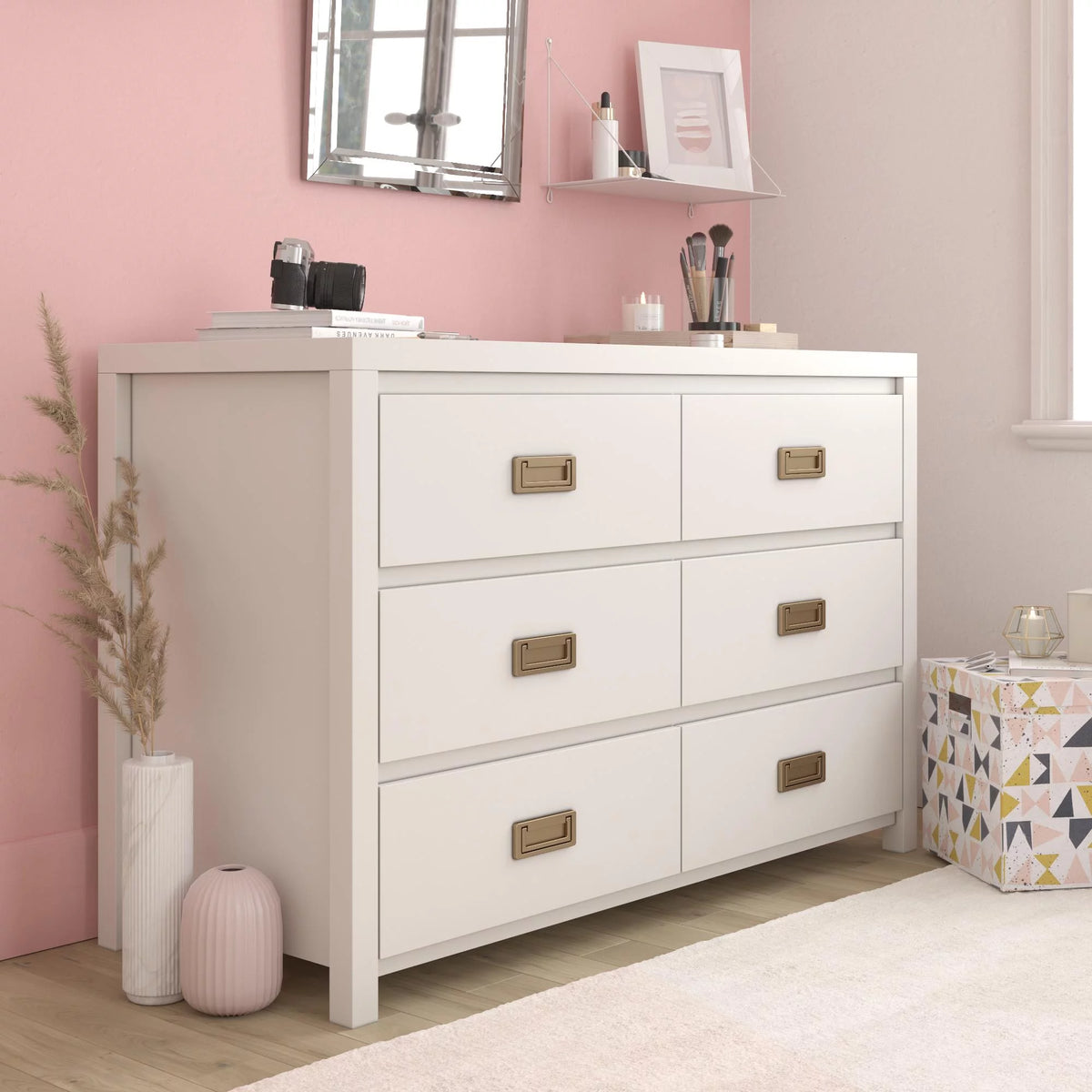 White 6 Drawer Kids' Dresser I698532