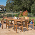 9-Piece Acacia Wood Dining Set with Expandable Table M405390