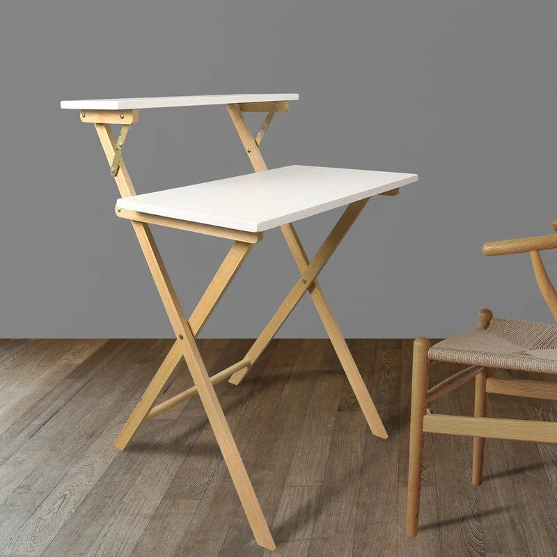 Solid Wood 2-tier Folding Laptop Desk L361