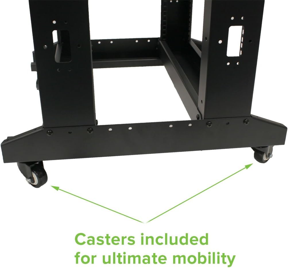 42U 4-Post Open Frame Server Rack with Casters V13368