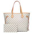 Checkered PU Leather Tote Bag with Inner Pouch K54501