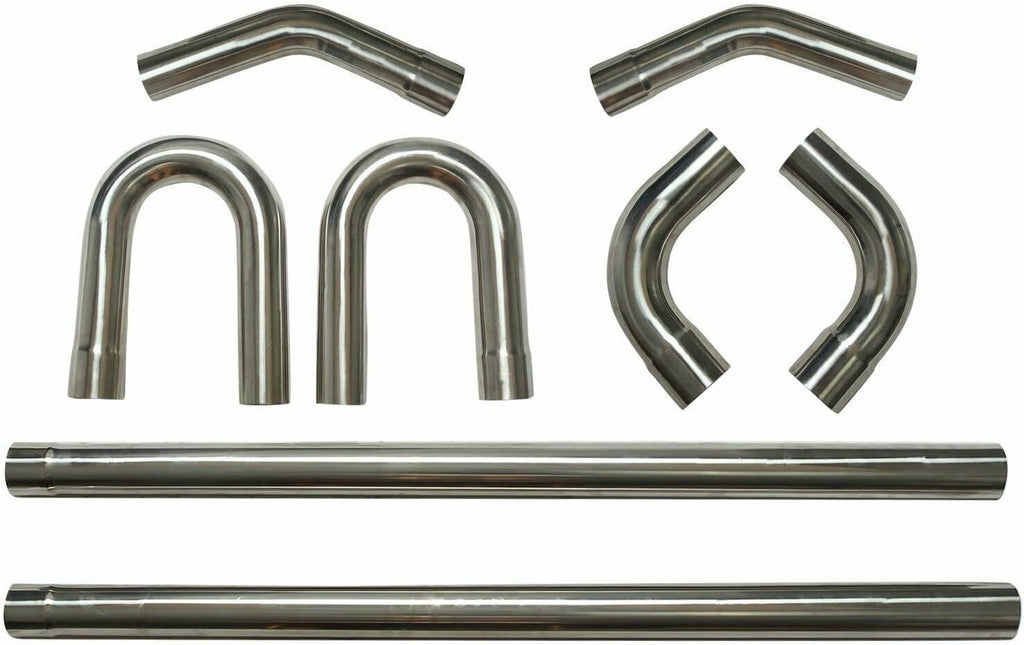 8PCS 2.25'' Mandrel Bend Exhaust Pipe Kit Stainless C2501