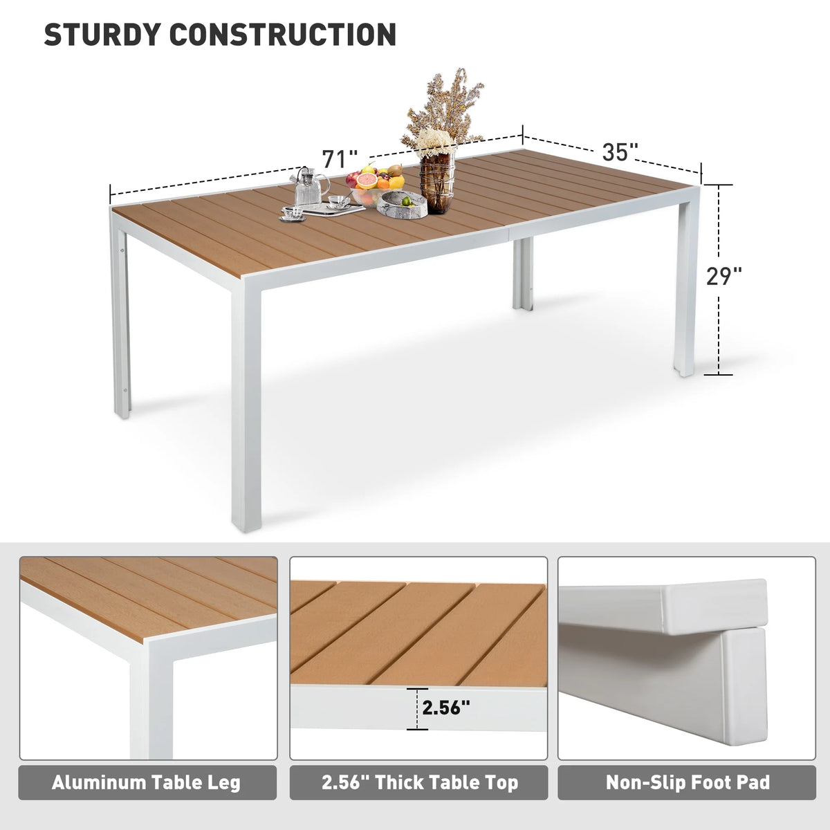 Aluminum Patio Dining Table for 8 Person U557