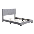 Grey Faux Leather King Platform Bed Frame and Headboard W193
