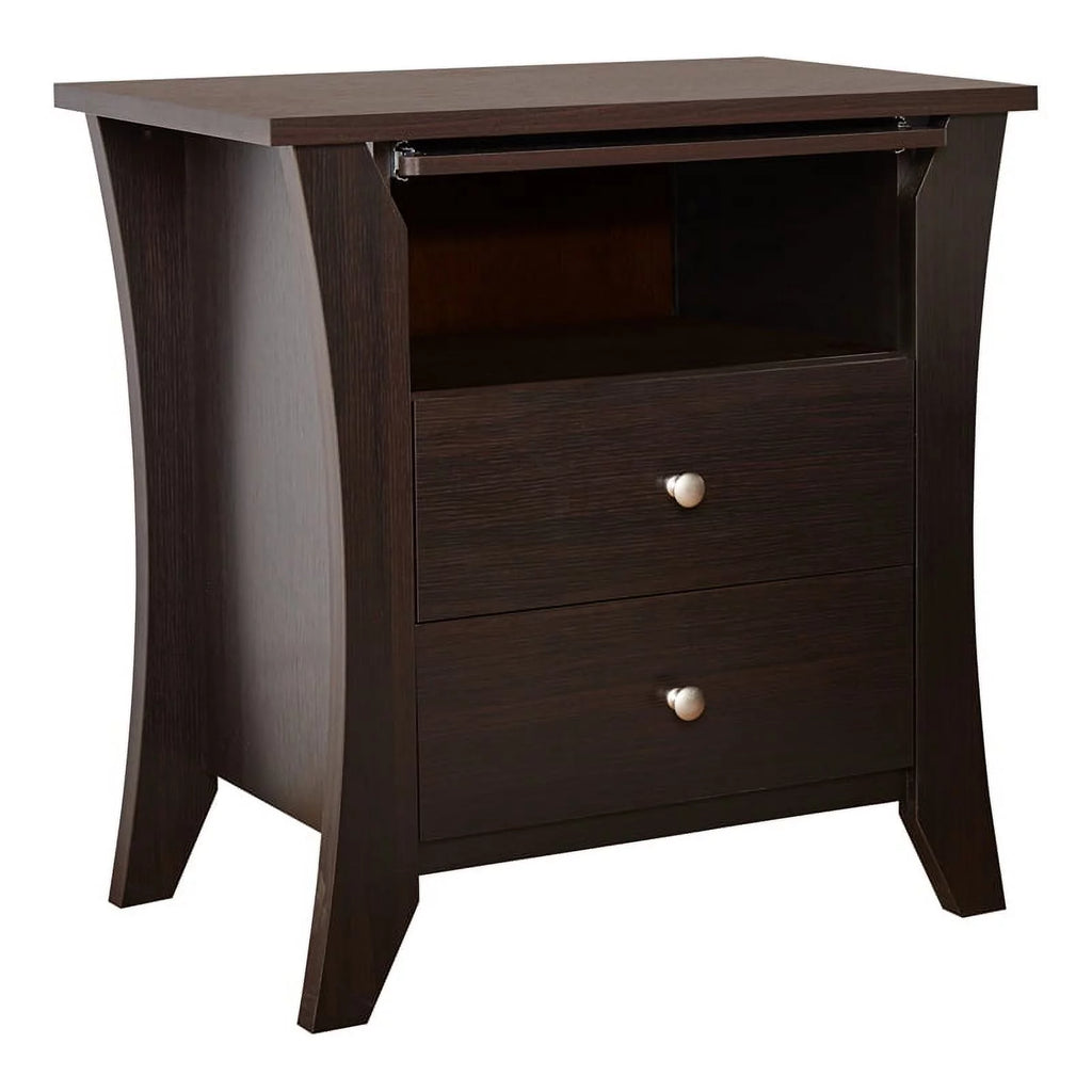 Wood 2-Drawer End Table with Tray in Espresso A162725