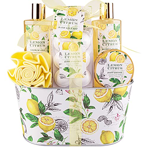 Bath Spa Gift Set with Body Lotion, Shower Gel, Bubble Bath, Body Scrub, Bath Salt, Bath Bomb S9028