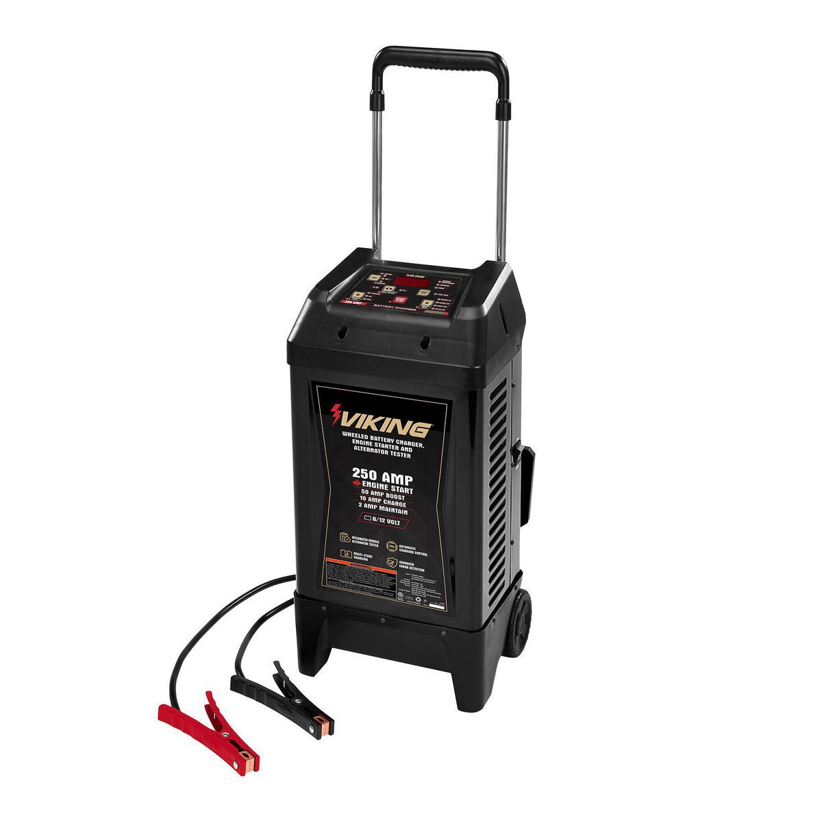 6/12V Wheeled Battery Charger, Engine Starter, and Alternator Tester V66231