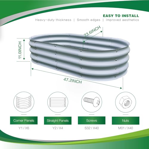 Galvanized Raised Garden Bed Dark Grey X261