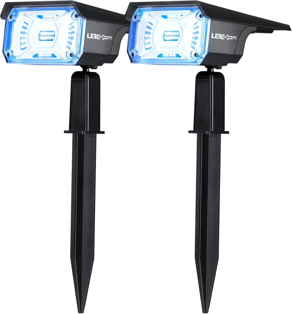 Solar Spot Lights Outdoor, IP65 Waterproof 40 LEDs, USB & Solar Powered, 2 Pack B437421