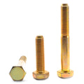1/2-13 x 4 1/2 Coarse Thread Grade 5 Hex Cap Screw - Medium Carbon Steel Yellow Cadmium Plated Q675