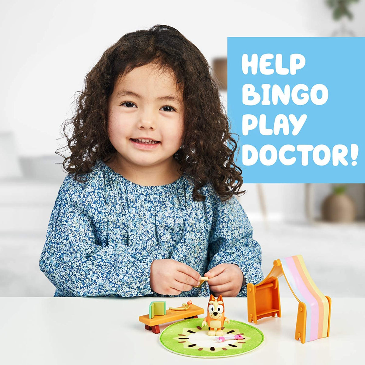 Bluey Bingo's Playroom with 2.5" Figure, Canopy, Table, Computer, Rug, and Xylophone S71748