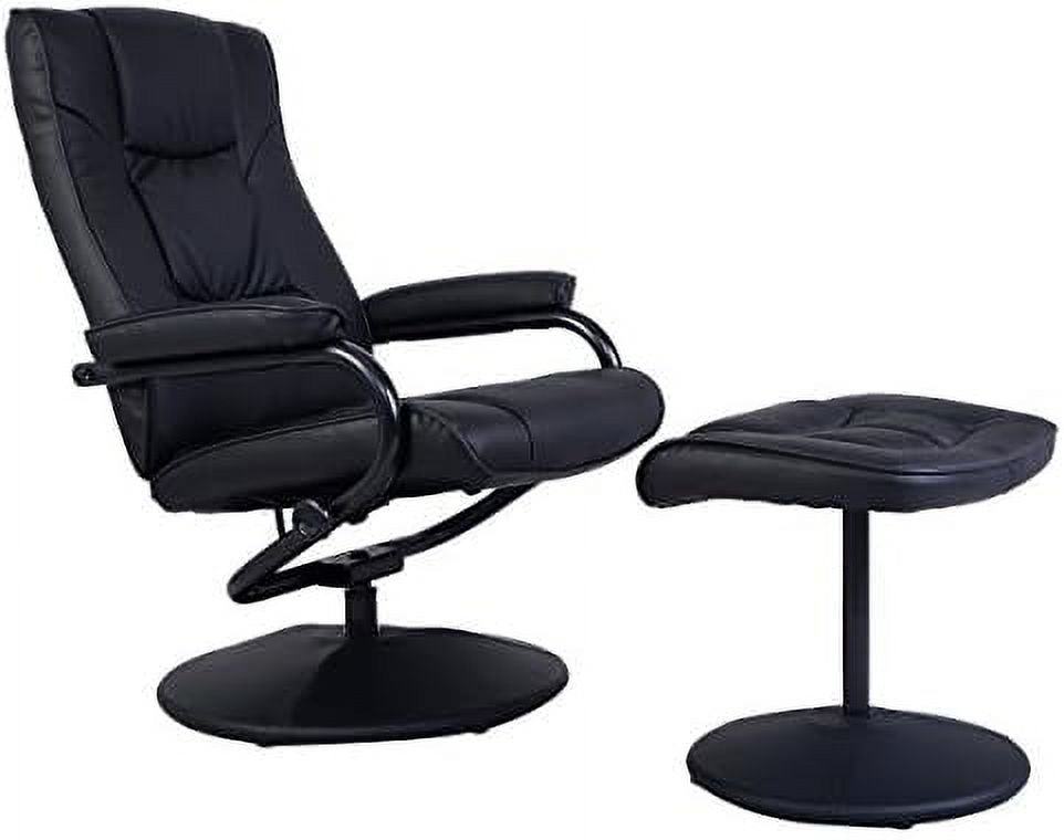 Gray PU Leather Recliner Chair with Ottoman S909400