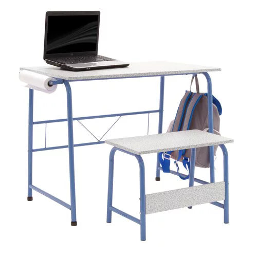 Blue Metal Art Desk and Bench R177817