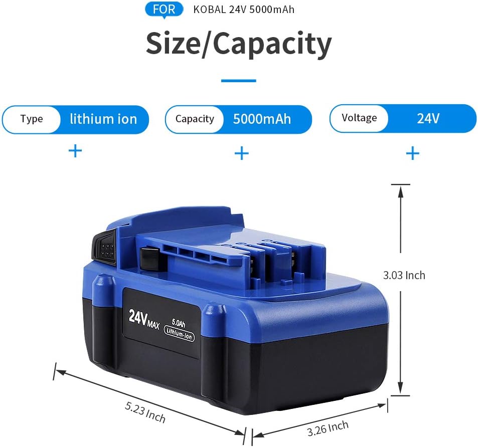 24V 5.0Ah Lithium Ion Cordless Tools Battery 2Pack C263