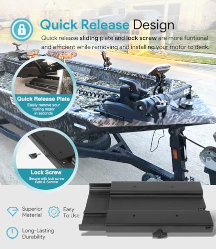 Black Aluminum Trolling Motor Quick Release Bracket Z9152