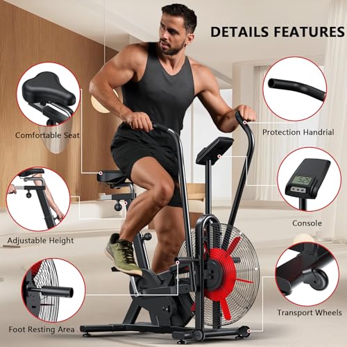 Air Resistance Exercise Bike with Dual Action Handlebars M398663