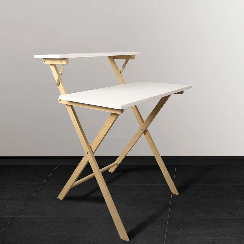 Solid Wood 2-tier Folding Laptop Desk L361