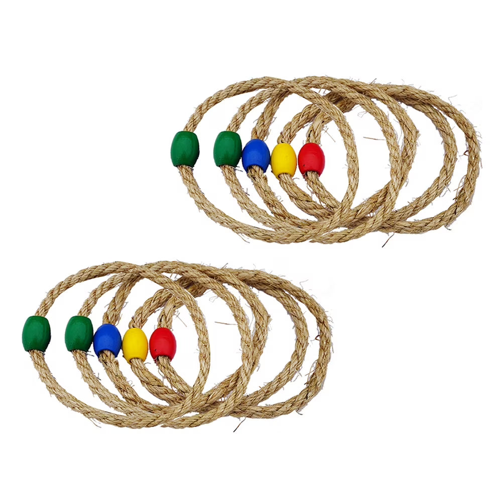 20 PCS Natural Rope Ring Toss Toy Carnival Game B692004