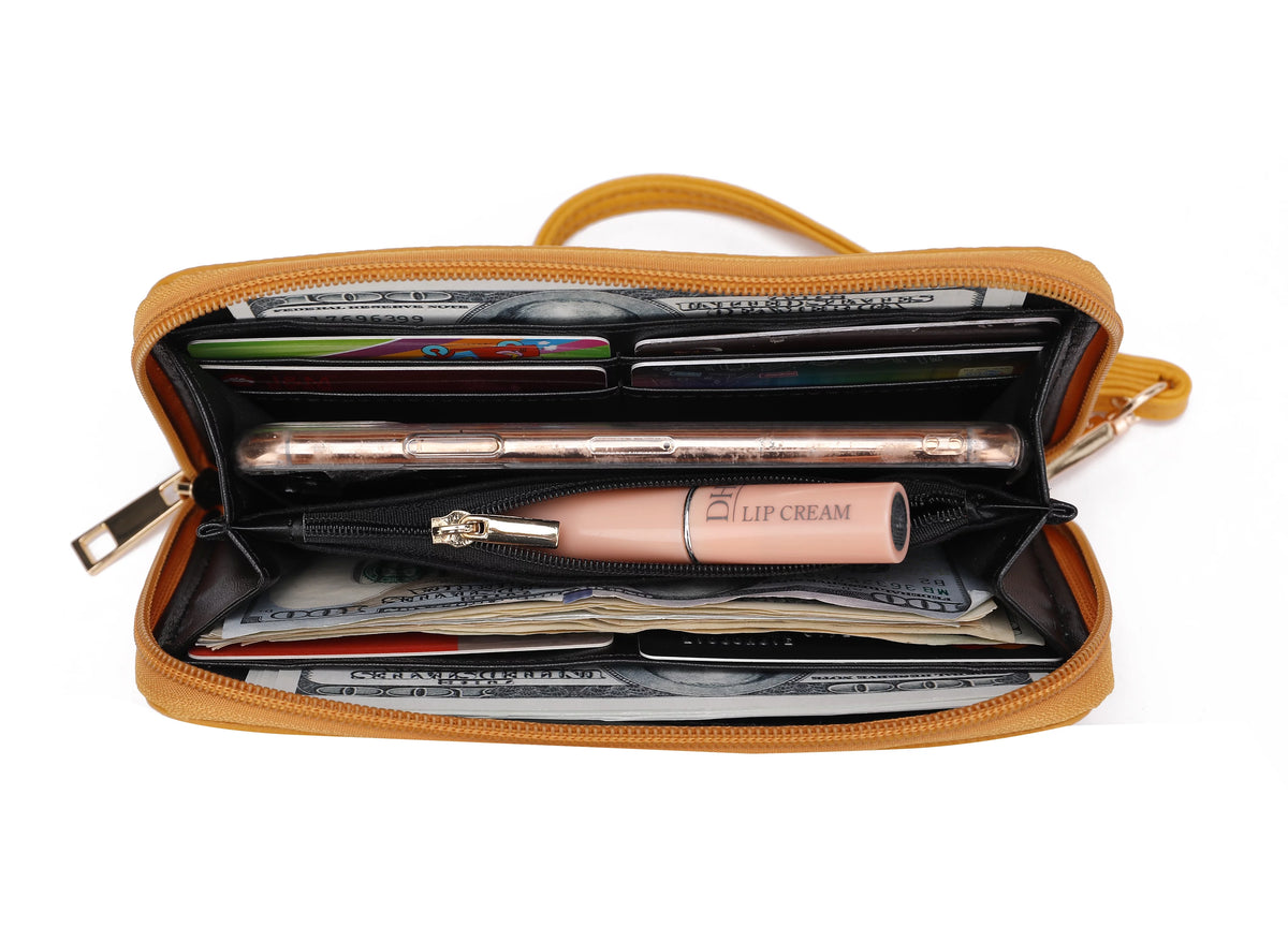 Blush Vegan Leather Shoulder Bag & Wristlet Wallet 2 pcs R92432
