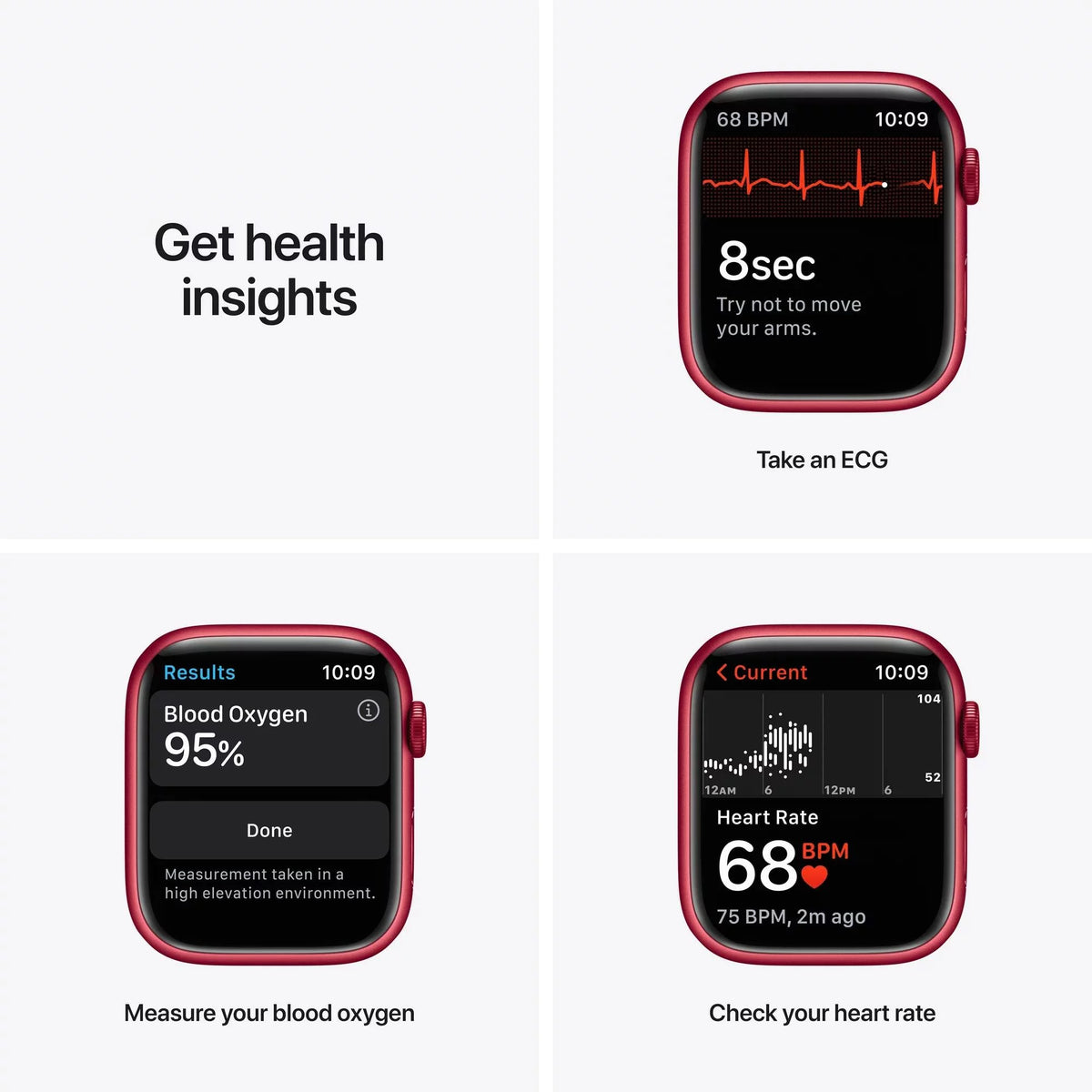Red 45 mm Aluminum Case Smartwatch with Sport Band P6664