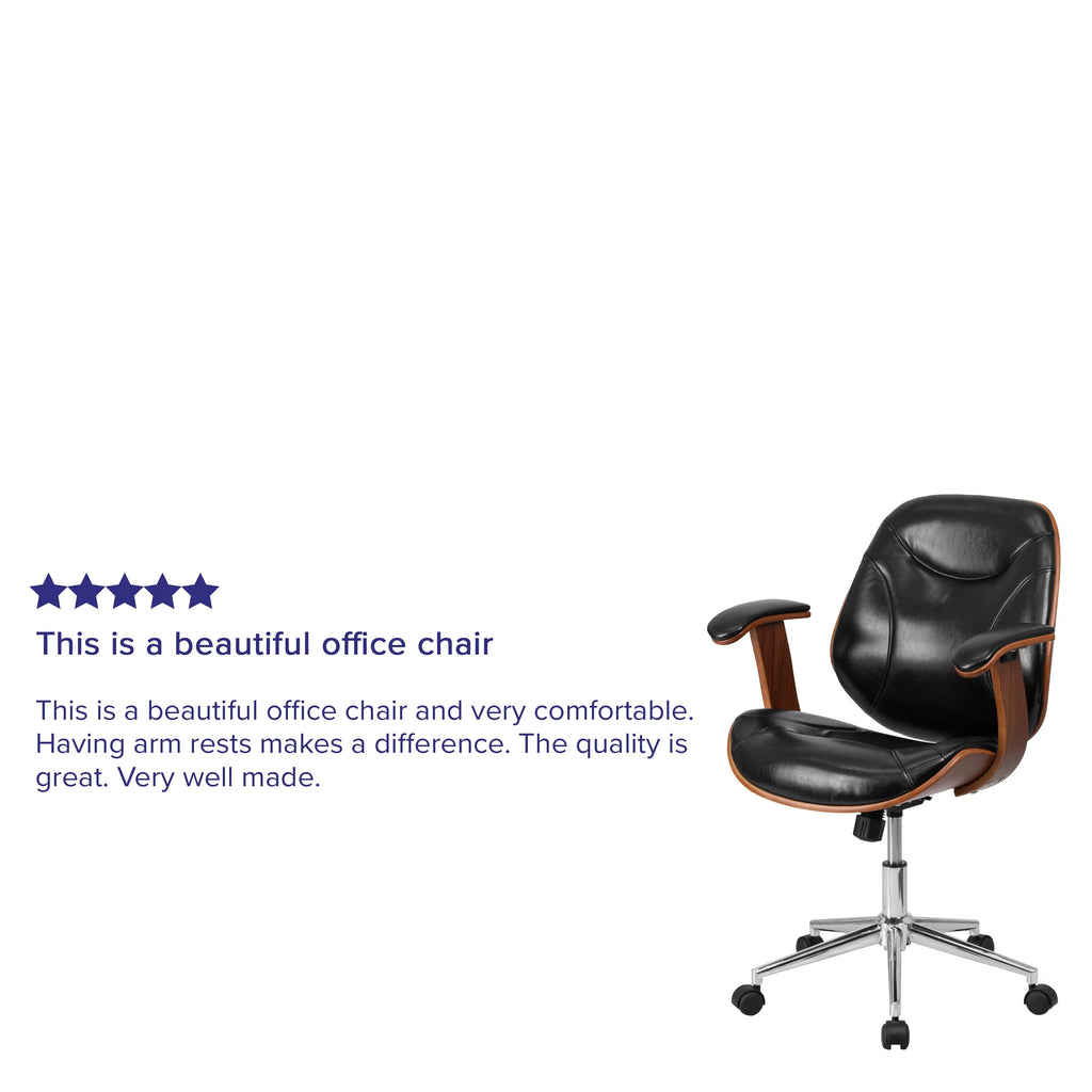 Black Faux Leather Ergonomic Office Chair J56304