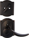 Aged Bronze Interior Lever Set with Single Cylinder Deadbolt Pack of 2 O423374