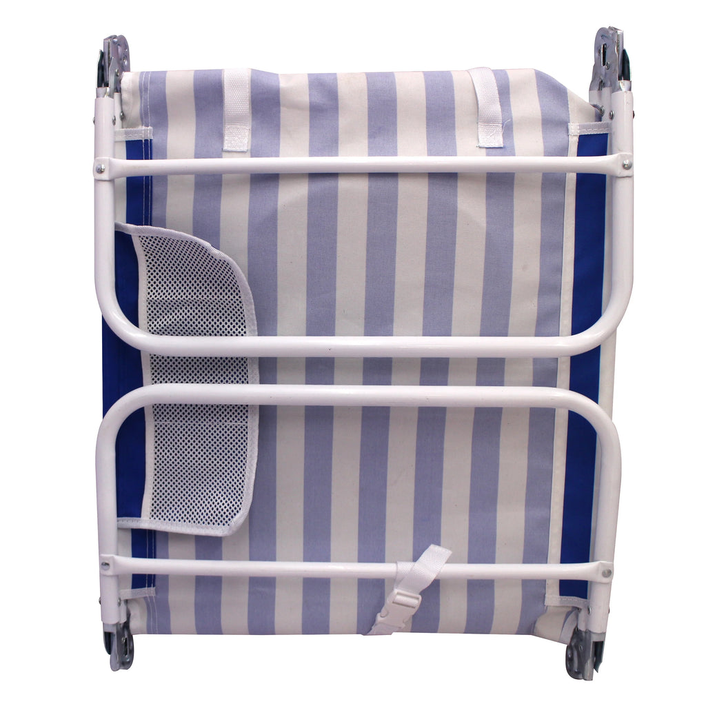 Blue & White Stripe Folding Beach Lounger 2-Pack O36174