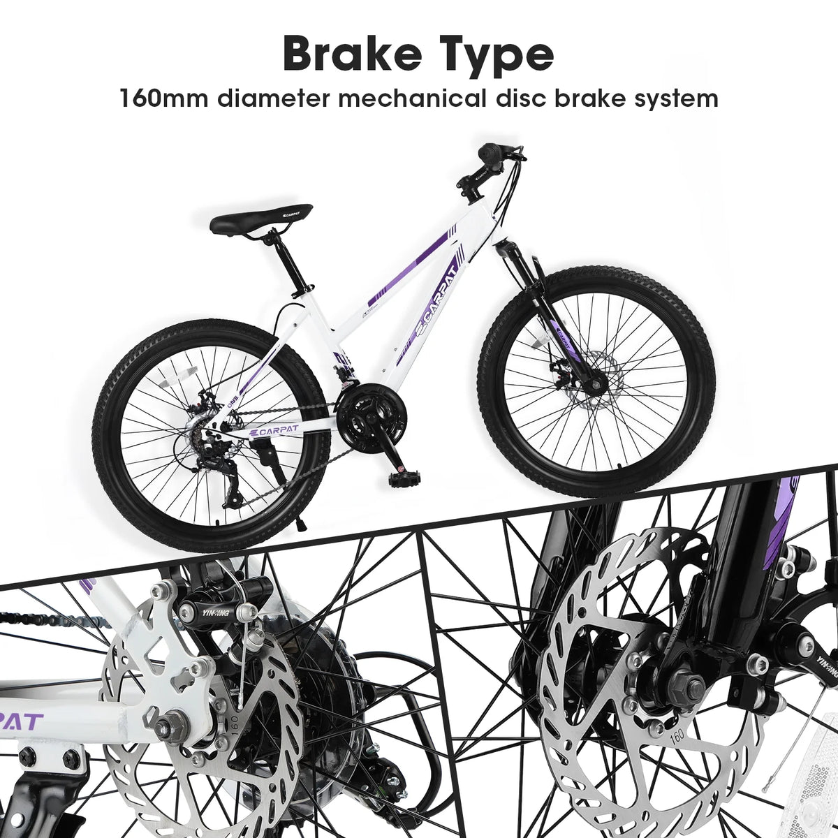 26 inch White Disc Brakes Mountain Bike X836763