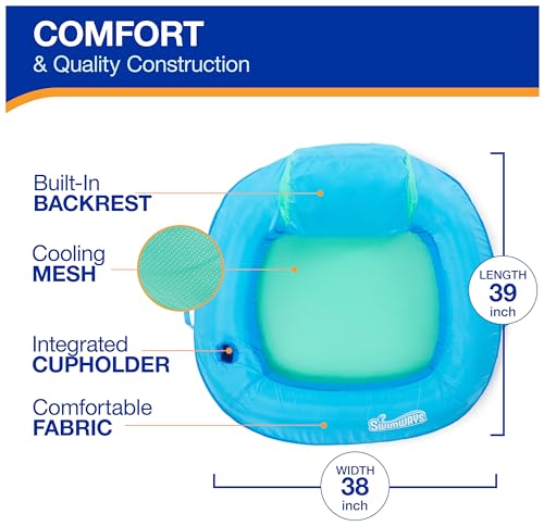 Inflatable Pool Float Chair Sky Blue V796