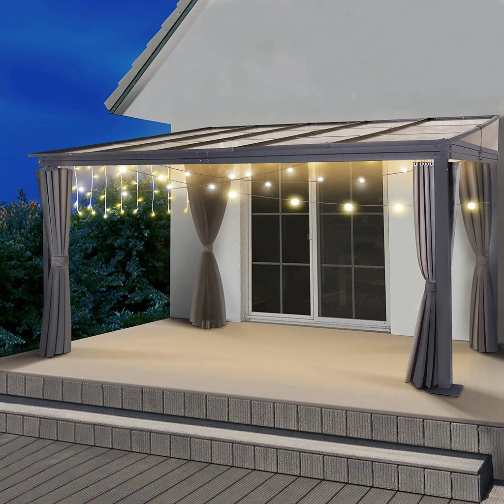10 x 13FT Polycarbonate Hardtop Gazebo with Aluminum Frame P58957
