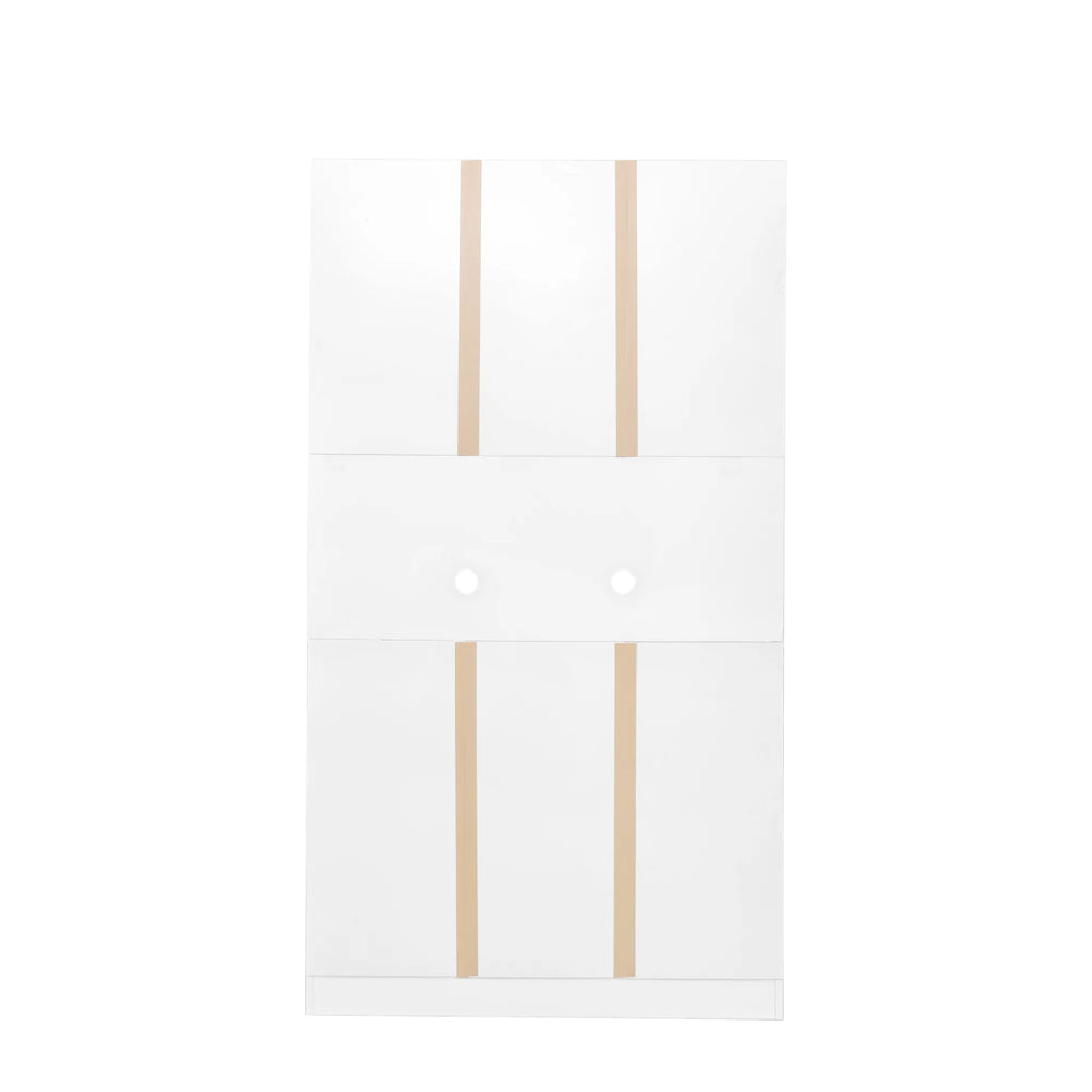 70.87" Tall White Wardrobe with 6 Doors, 1 Shelf and 1 Drawer P5502