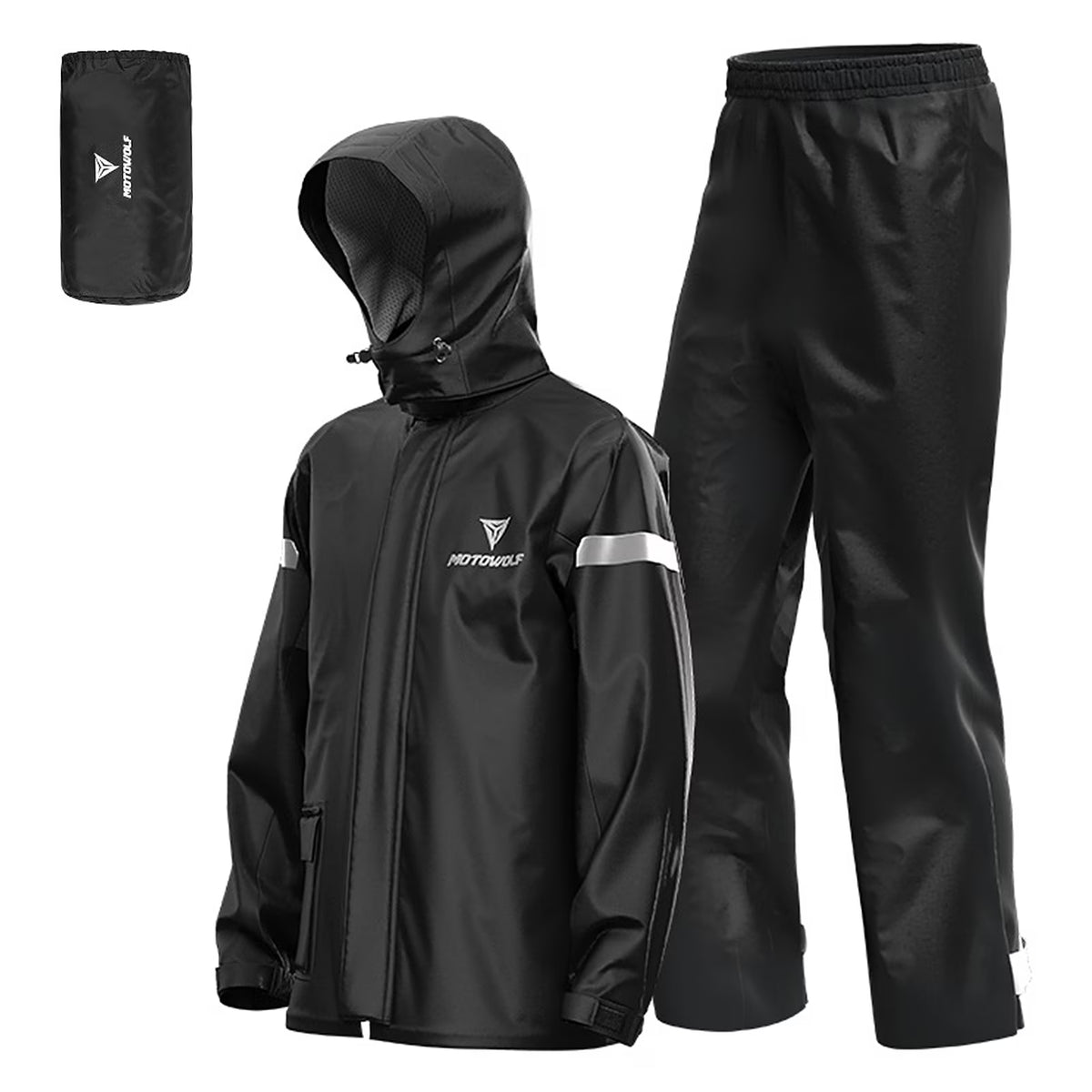Men Motorcycle Reflective Waterproof Rain Jacket and Pants Rain Gear Q3983