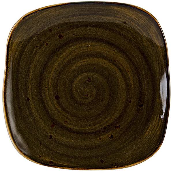 Brown Walnut Square Plate Y9921