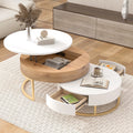 Round Lift-top Nesting Coffee Tables with 2 Drawers V802