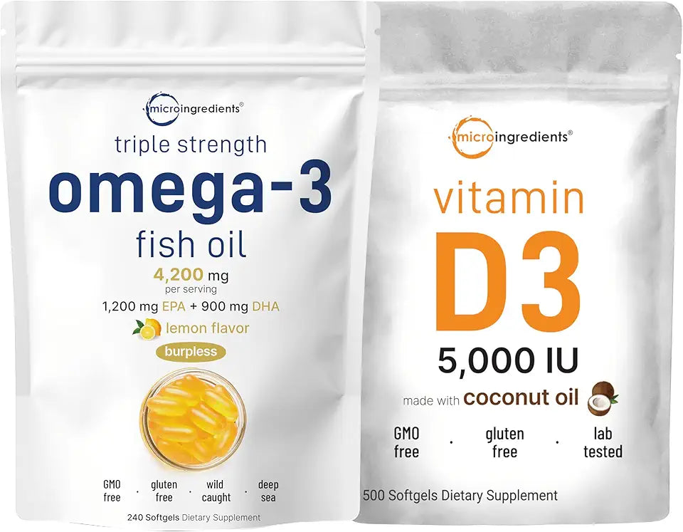 Omega-3 Fish Oil 4,200mg & Vitamin D3 5,000 IU Lemon Flavored V784016