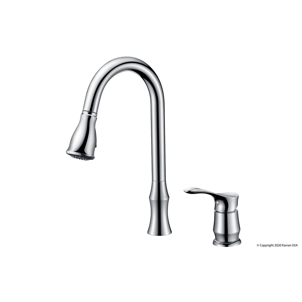 Chrome Single-Handle Pull-Down Sprayer Kitchen Faucet D844
